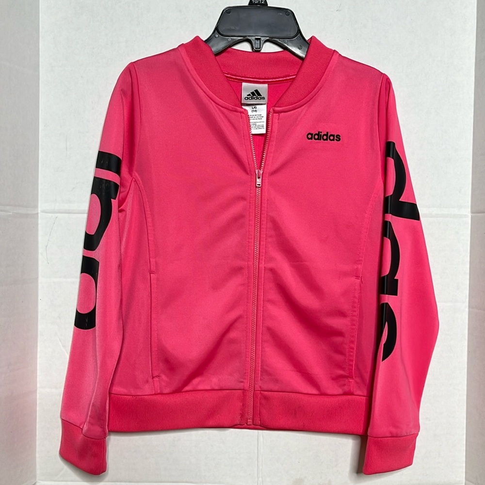 Adidas Girls Track Jacket Pink